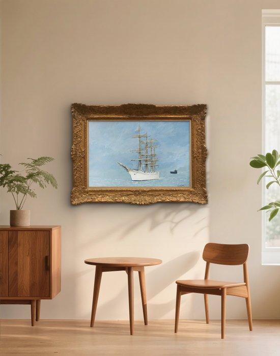 Rene Marie Dujardin (1913-2002) - Peinture d’un voilier en, Antiquités & Art, Curiosités & Brocante