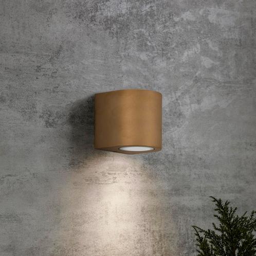 Wandverlichting modern Big Noa Muurlamp Messing, Tuin en Terras, Buitenverlichting, Minder dan 50 watt, Nieuw, Overige materialen