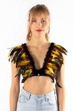 Top met Veren Geel Rood XS S M Verentop Steampunk Topje Veer, Ophalen of Verzenden, Nieuw
