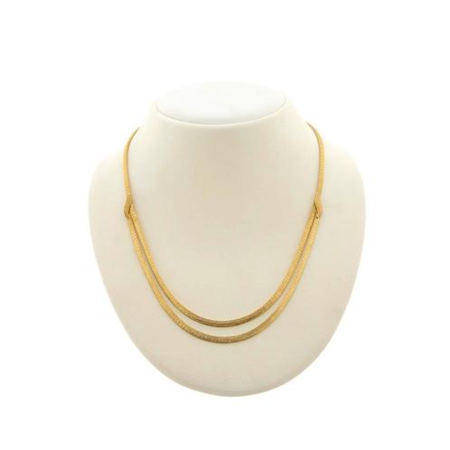 Gouden omega collier | 43 cm (slangenketting, omegaschakel), Handtassen en Accessoires, Kettingen, Overige kleuren, Gebruikt, Goud