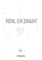 Wenskaart - Hoera een Jongen (Brievenbus Cadeaus), Kinderen en Baby's, Nieuw, Ophalen of Verzenden