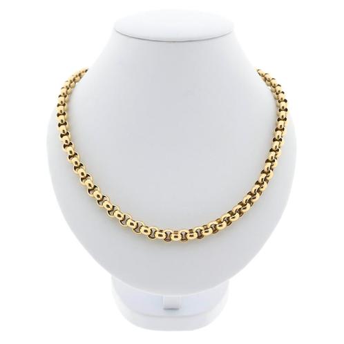 Gouden jasseron schakel collier | 44,5 cm (ketting), Handtassen en Accessoires, Kettingen, Overige kleuren, Gebruikt, Goud, Ophalen of Verzenden