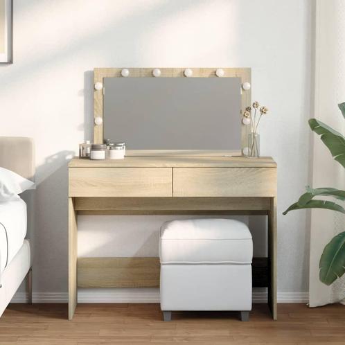 vidaXL Kaptafel met LED-verlichting 100x40x120 cm sonoma, Huis en Inrichting, Tafels | Kaptafels, Nieuw, Verzenden