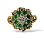 Ring - 14 karaat Geel goud, 14K gouden ring met diamanten en, Handtassen en Accessoires, Ringen, Nieuw
