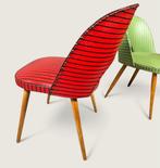 Chaise - Bois, tissu - Deux chaises de cocktail du milieu du