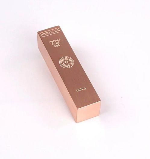 1 kilogram koper - .999 - Fonderie Heracles - Frankrijk., Postzegels en Munten, Edelmetalen en Baren