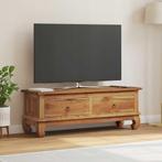 vidaXL TV Stand met lade Naturel 110 x 35 x 40 cm Massief, Huis en Inrichting, Kasten |Televisiemeubels, Verzenden, Nieuw