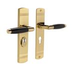 Retro buitendeurbeslag klink/klink PC55 in messing gelakt..., Ophalen of Verzenden, Nieuw, Koper of Messing, Klink of Kruk