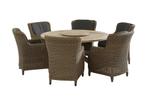 4 Seasons Outdoor Brighton dining set pure met Louvre tafel, Tuin en Terras, Nieuw