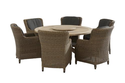 4 Seasons Outdoor Brighton tuinset pure met Louvre tafel Ø, Tuin en Terras, Tuinsets en Loungesets