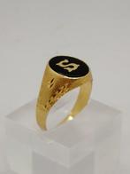 Zegelring - 18 karaat Geel goud Onyx