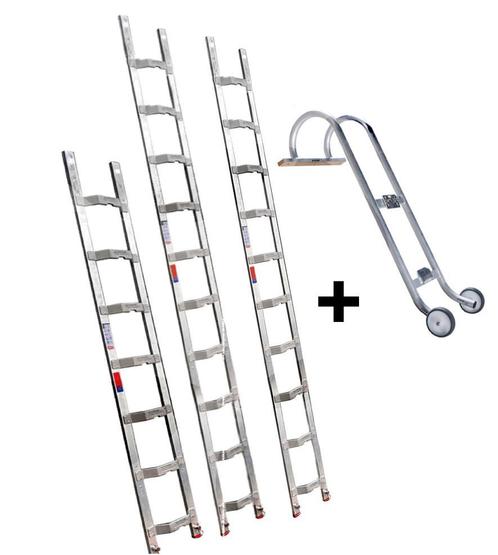 Altrex dakladderset met nokhaak 8m, Doe-het-zelf en Bouw, Ladders en Trappen, Ladder, Nieuw, 4 meter of meer, Ophalen of Verzenden