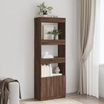 vidaXL Hoge kast 63x33x180 cm bewerkt hout bruin, Huis en Inrichting, Kasten | Boekenkasten, Verzenden, Nieuw