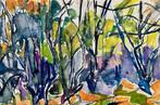 Arlette Le More (1930-2015) - Sous-bois - Aquarelle, Antiek en Kunst
