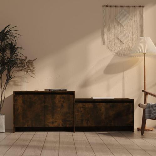 vidaXL Tv-meubel 146,5x35x50 cm bewerkt hout gerookt, Huis en Inrichting, Kasten |Televisiemeubels, Nieuw, Verzenden