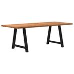 vidaXL Eettafel rechthoekig 220x90x74 cm massief eikenhout, Huis en Inrichting, Tafels | Eettafels, Verzenden, Nieuw