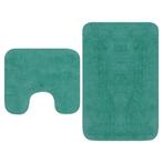 vidaXL Badmattenset stof turquoise 2-delig, Verzenden, Nieuw