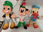 Donald Duck, Goofy, Jiminy Cricket - 3 Rubberen pop -, Verzamelen, Disney, Nieuw