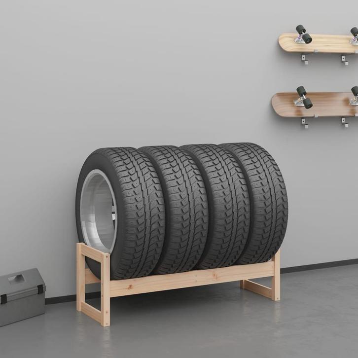 vidaXL Bandenrek 120x40x40 cm massief grenenhout, Huis en Inrichting, Kasten | Stellingkasten, Nieuw, Verzenden