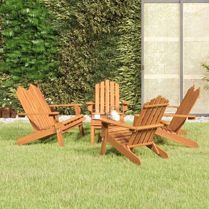 vidaXL 5-delige Loungeset Adirondack massief acaciahout, Tuin en Terras, Tuinsets en Loungesets, Loungeset, Nieuw, Verzenden