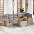vidaXL Tuinbank Set 8 pcs Beige poly rattan, Tuin en Terras, Verzenden, Nieuw