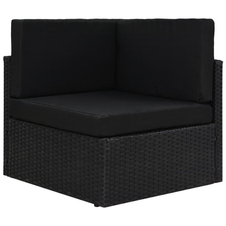 vidaXL Hoekbank sectioneel poly rattan zwart, Tuin en Terras, Tuinsets en Loungesets, Nieuw, Verzenden