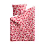 Lazy all-in-one kinderdekbed met hartjesprint - 1-persoons |, Huis en Inrichting, Verzenden, Nieuw, Rood