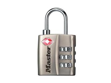 Veiling - 37x Hangslot Masterlock 3-cijfer tsa nikkel  30mm beschikbaar voor biedingen