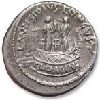 Romeinse Republiek. L. Mussidius Longus, 42 BC. Denarius