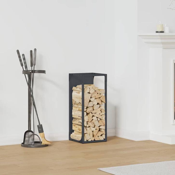 vidaXL Brandhoutrek 25x25x60 cm koudgewalst staal, Tuin en Terras, Brandhout, Verzenden