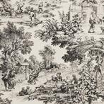 Textiel - 250 cm - 280 cm - Toile de Jouy Nero