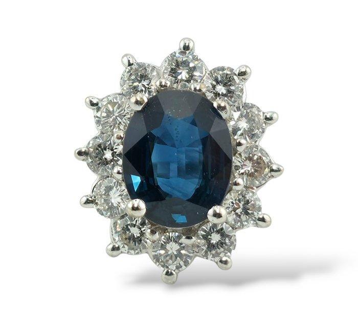 Ring - 18 karaat Witgoud, 18K witgoud 2,25ct diamant en, Bijoux, Sacs & Beauté, Bagues