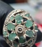 Zonder Minimumprijs - Ring Zilver Smaragd - Ring met smaragd, Handtassen en Accessoires, Ringen, Nieuw