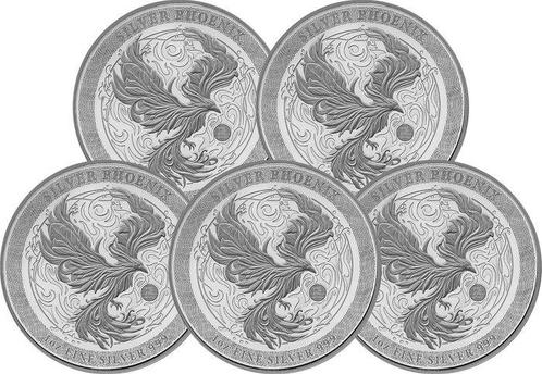 5 Troy Ounce - Zilver .999 - Phoenix 2025 - 155,5 gram -, Postzegels en Munten, Edelmetalen en Baren