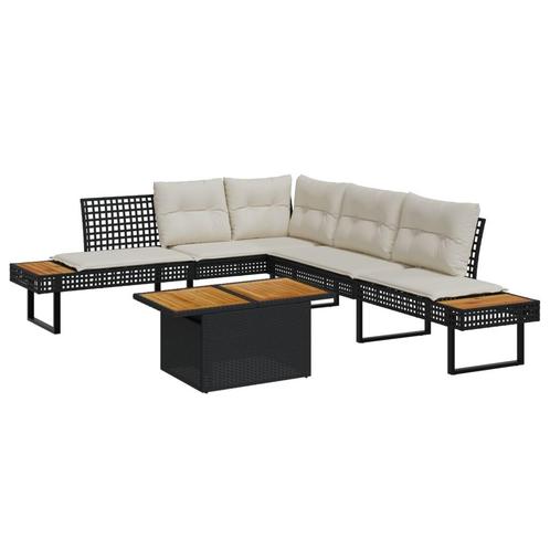 vidaXL 2-delige Loungeset met kussens poly rattan en, Tuin en Terras, Tuinsets en Loungesets, Loungeset, Nieuw, Verzenden