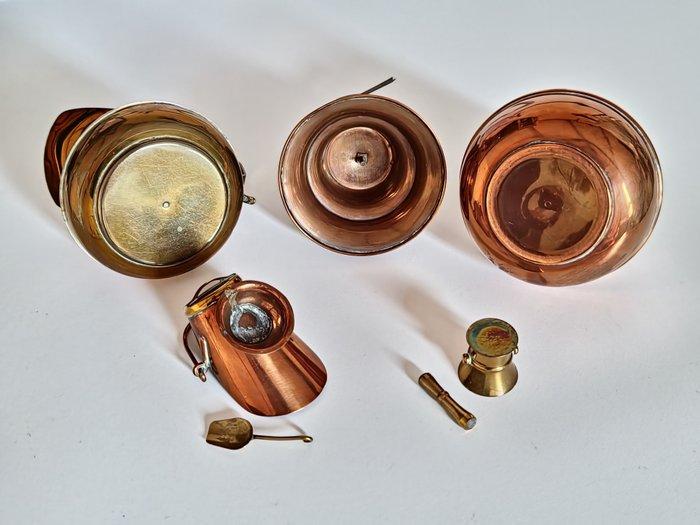 Miniatuur figuur - incl. Vijzel (7) - Koper, Messing, Antiek en Kunst, Curiosa en Brocante