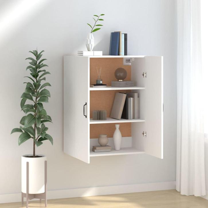 vidaXL Hangkast 69,5x34x90 cm bewerkt hout wit, Huis en Inrichting, Kasten | Overige, Nieuw, Verzenden