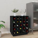 vidaXL Wijnkast 55,5x34x61 cm massief grenenhout zwart, Huis en Inrichting, Woonaccessoires | Wijnrekken, Verzenden, Nieuw