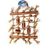 Klimnet in sisal en houten bbq blokken 36x26x4cm