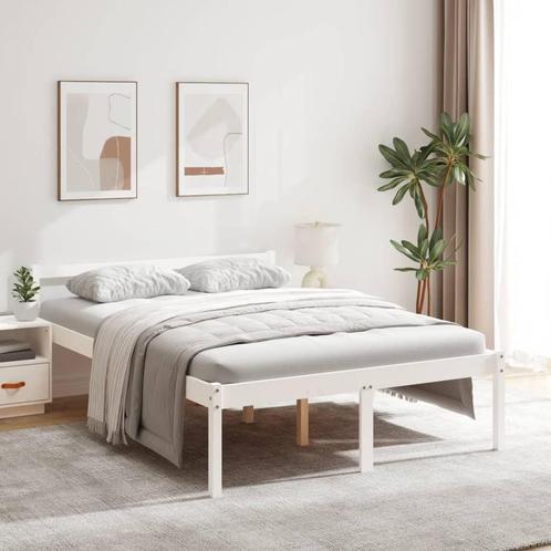vidaXL Seniorenbed massief grenenhout wit 135x190 cm, Huis en Inrichting, Slaapkamer | Bedden, Nieuw, Verzenden