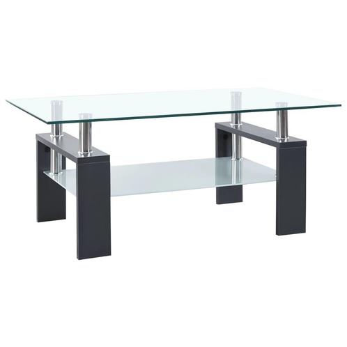 vidaXL Salontafel 95x55x40 cm gehard glas transparant en, Maison & Meubles, Tables | Tables de salon, Envoi