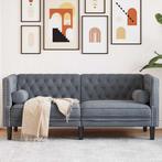 vidaXL Chesterfieldbank Donkergrijs 174 x 74,5 x 70,5 cm, Huis en Inrichting, Verzenden, Nieuw