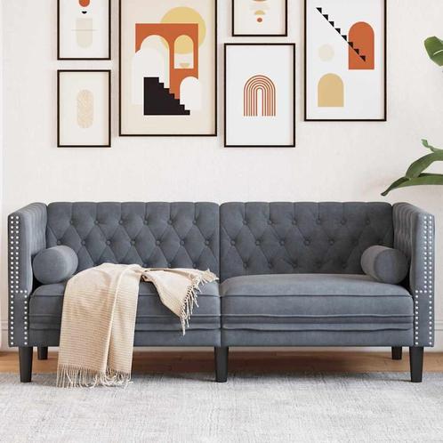 vidaXL Chesterfieldbank Donkergrijs 174 x 74,5 x 70,5 cm, Huis en Inrichting, Zetels | Zetels, Nieuw, Verzenden
