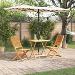 vidaXL Opvouwbare Bistroset 3 pcs Bruin Massief Acacia Hout, Tuin en Terras, Verzenden, Nieuw