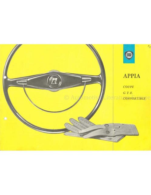 1960 LANCIA APPIA COUPE GTE CONVERTIBLE BROCHURE ENGELS, Livres, Autos | Brochures & Magazines, Enlèvement ou Envoi