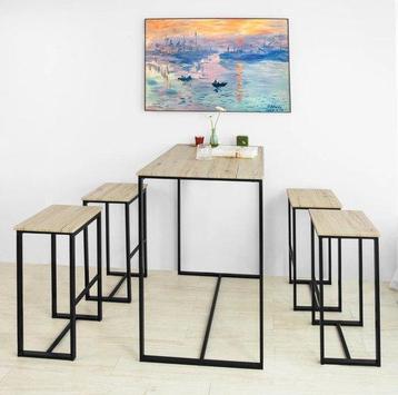 Tweedekans | Hoge Bartafel | Met 4 Krukken | Modern beschikbaar voor biedingen
