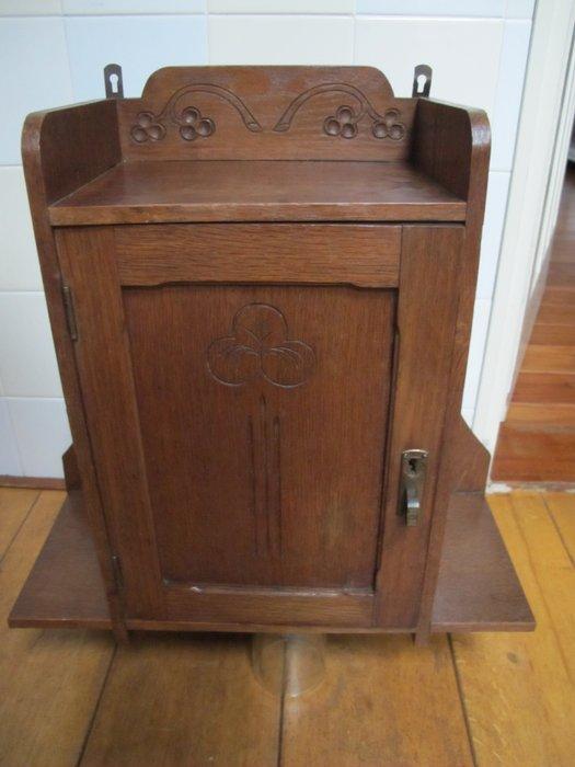 Armoire - Petit meuble mural de style Jugendstil en bois, Antiquités & Art, Curiosités & Brocante