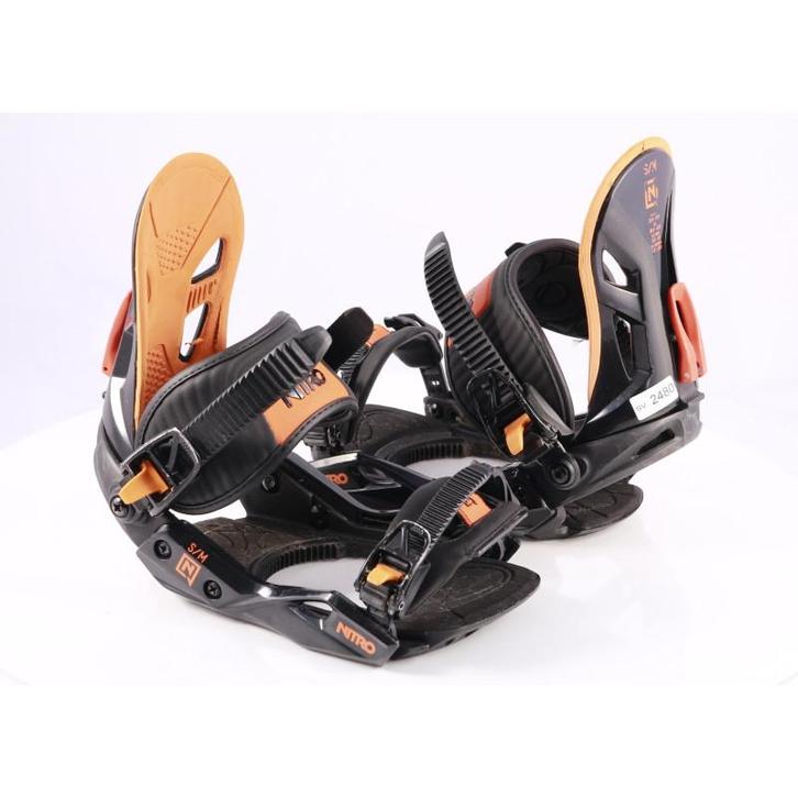 S M snowboard bindingen NITRO FREESTYLE CUSTOM, black/orange, Sport en Fitness, Snowboarden, Verzenden