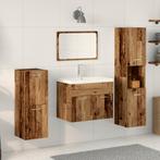 vidaXL 4-delige badkamermeubelset Oud Hout Gemaakt van Hout, Huis en Inrichting, Badkamer | Badkamermeubels, Verzenden, Nieuw