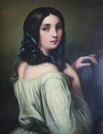 Alexis DAmbrossi (XIX-XX) - Italian beauty holding a harp